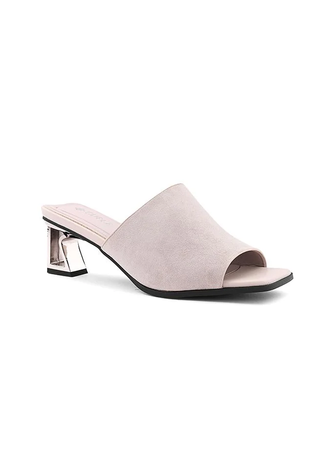 كابلي كعب حذاء نسائي بكعب عريض